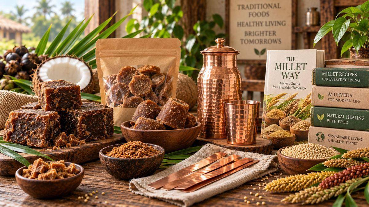 Natural Palm Jaggery and Copper Charging Strips